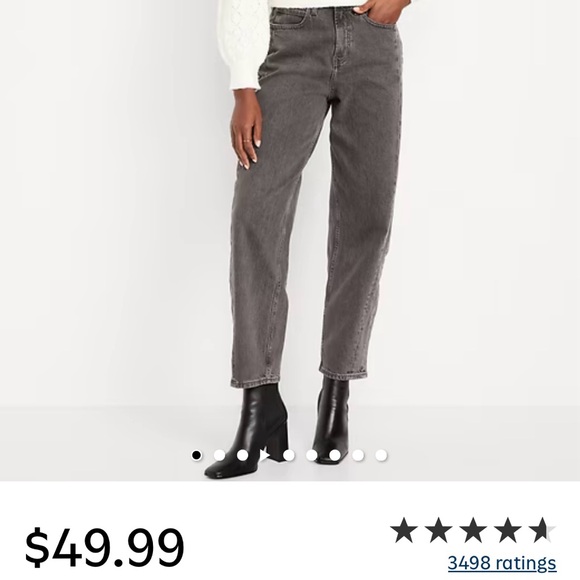 Old Navy Charcoal/Black Barrel Jeans - Picture 2 of 11